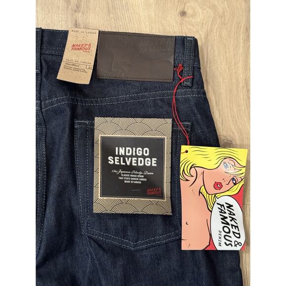 Naked & Famous Men’s Weird Guy Japanese Indigo Selvedge Jeans 34 New With Tags - Picture 10 of 11